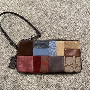 Coach Patchwork Wristlet with Signature Patterns